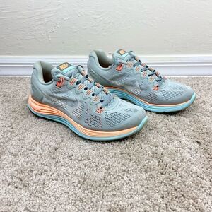 Nike Women’s Lunarglide+ 5 Running Shoes - Gray/Orange
